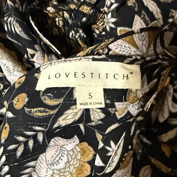 Lovestitch Boho Floral Dress in Black, White, and Tan - Picture 7 of 10